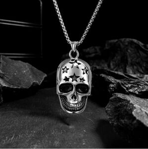 Silver Skull Pendant Necklace
